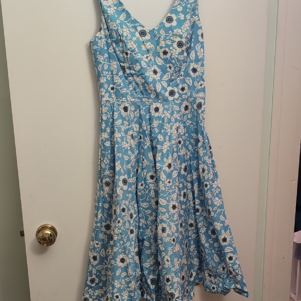 Hell Bunny Sky Blue Floral Dress